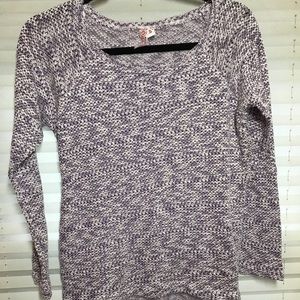 Purple and white light sweater